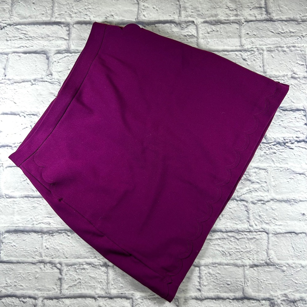 Banana Republic Factory Plum Purple Scalloped Hem Mini Skirt Size 8